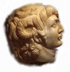 Cammeo con testa di Alessandro, eta ellenistica, collezione Orsini, agata calcedoio, 22 x 19 mm, Napoli, Museo Archeologico Nazionale